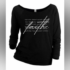 Thread Tank 'Faith' Three-Quarter Sleeve Slouchy Pullover sz XXL